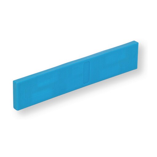 Cale plastique plate bleu larg.20 x long.100 x épais.5mm